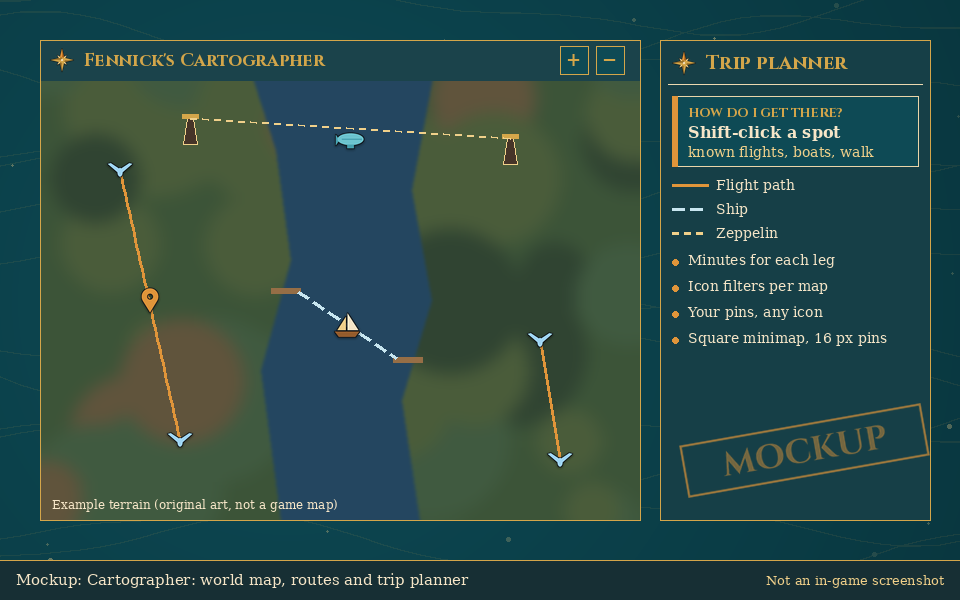 Mockup of Fennick's Cartographer, not an in-game screenshot